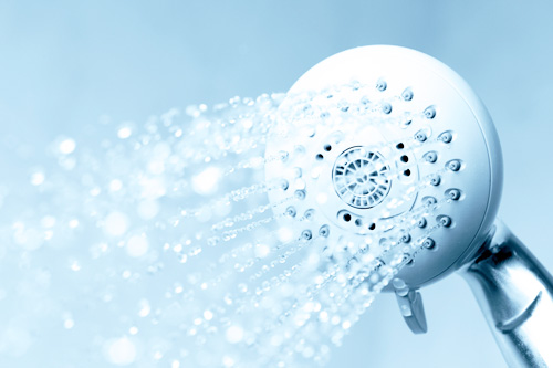 shower head with water falling