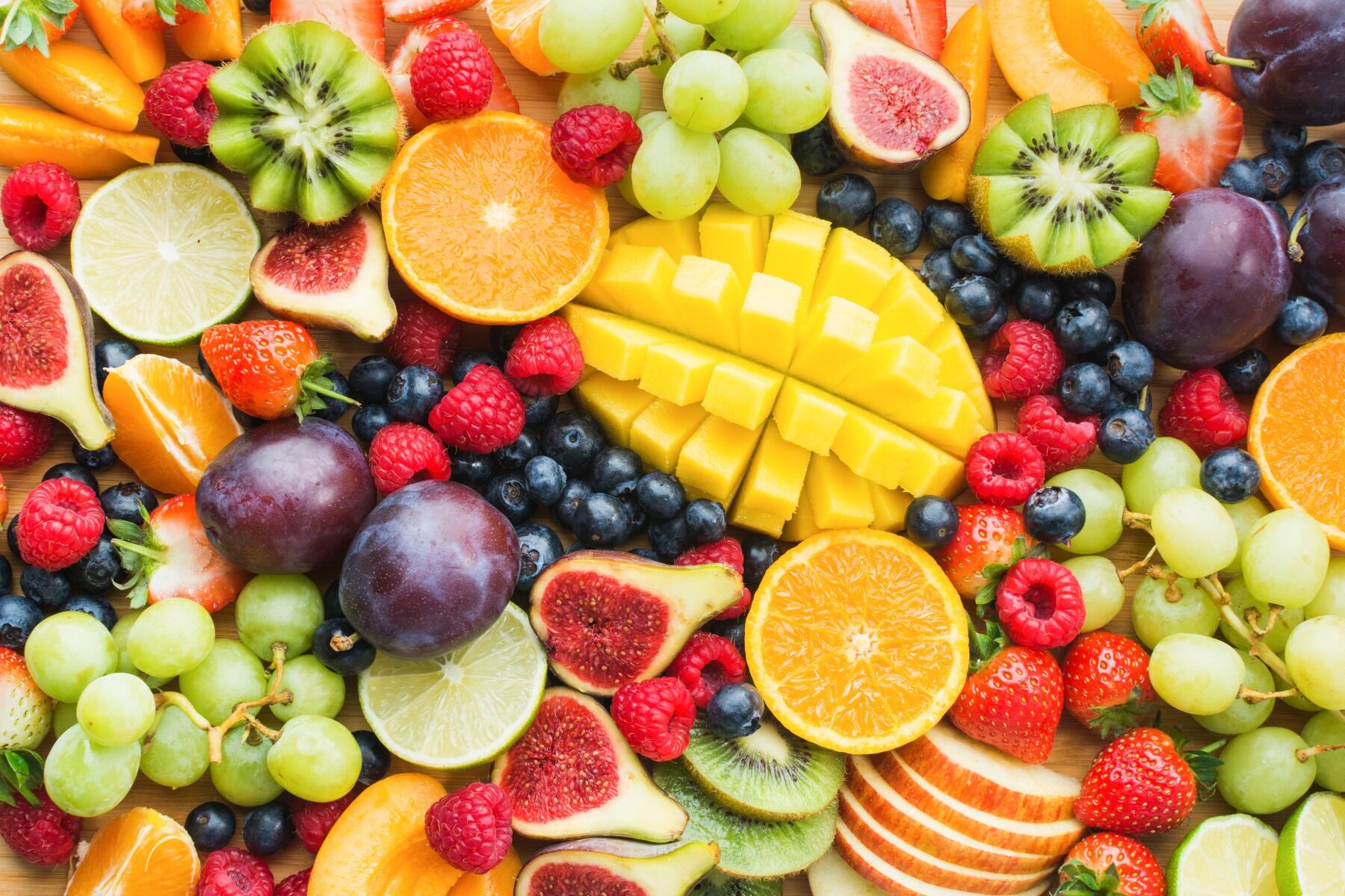 A heap of a variety of fruits all placed together