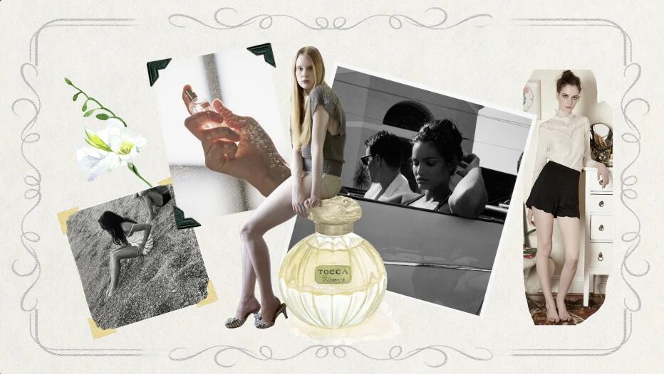 tocca screen collage with products and models