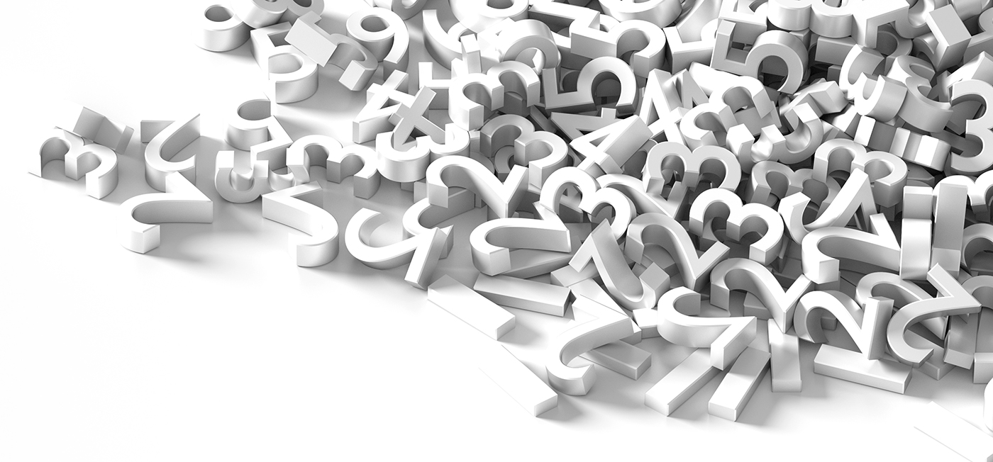 numbers on a white background