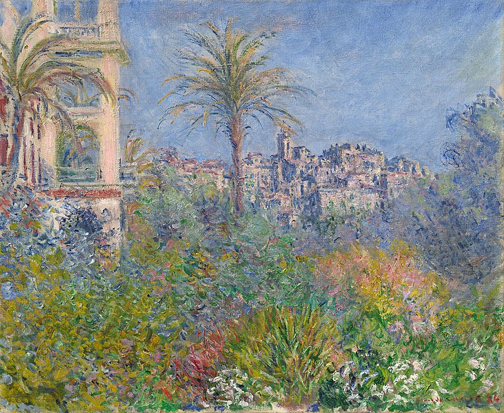 Claude Monet Villas at Bodrighera painting via wikimedia commons