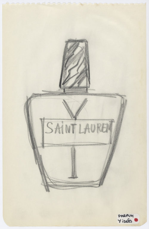 Research sketch of the bottle for the fragrance Y, 1964  © Musée Yves Saint Laurent Paris