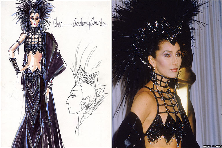 Bob Mackie's design for Cher 1985 Oscars.