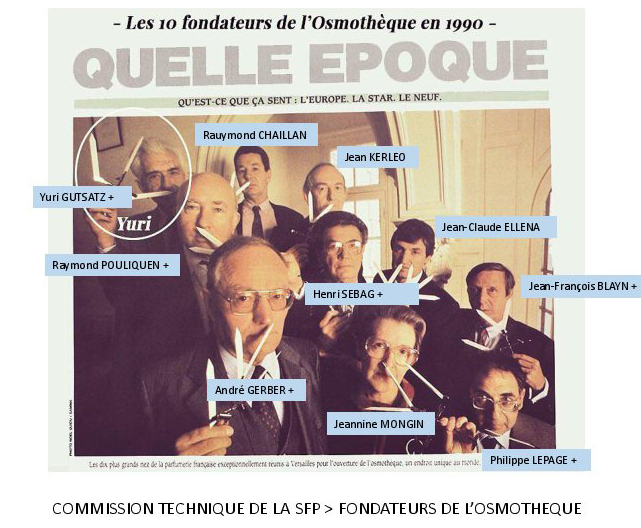 the photo of the founding perfumers of the Osmotheque, from 1990