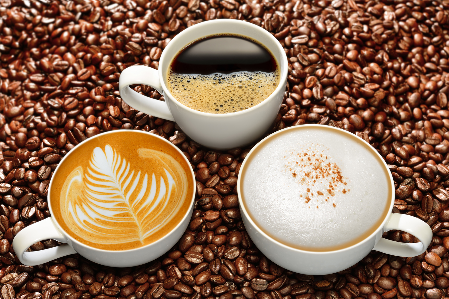 three coffee drinks