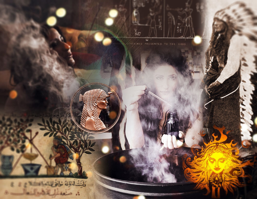 collage of images with smoke and symbols by House of Matriarch