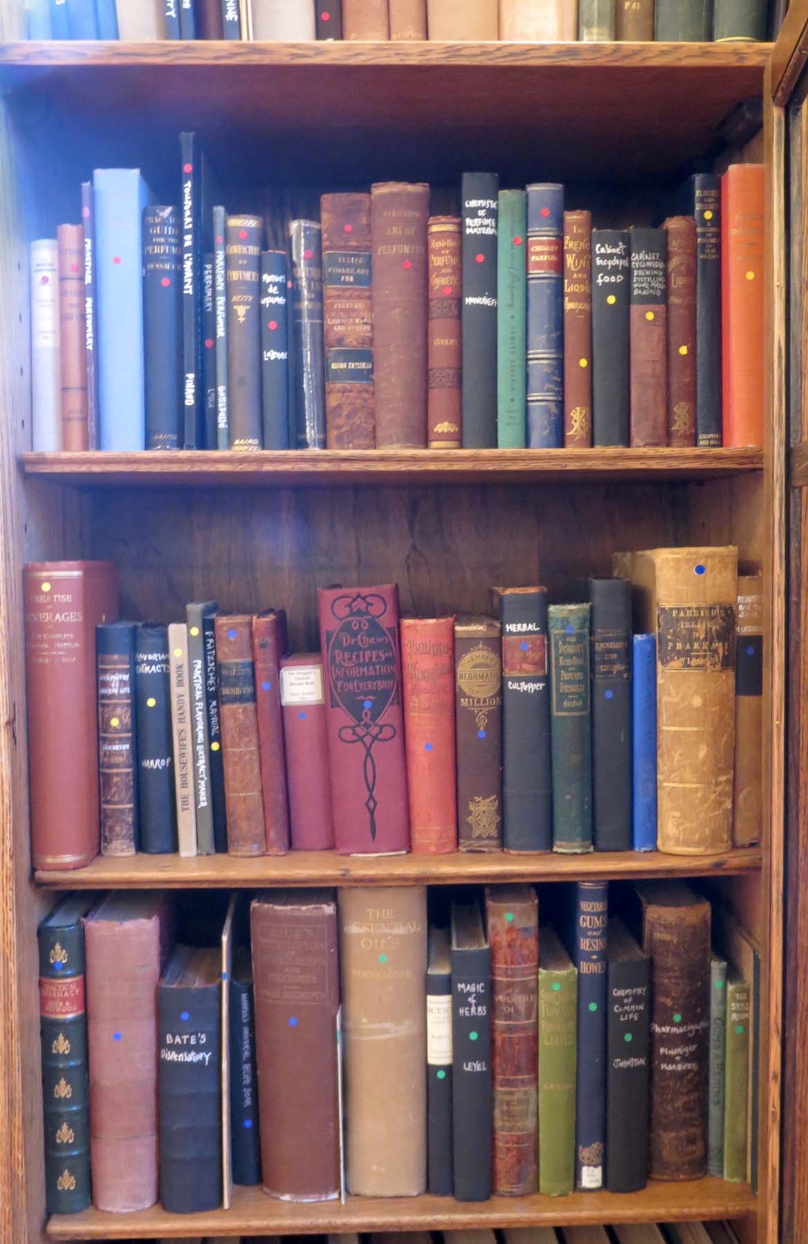 Archive bookcase from Mandy Aftel's Museum