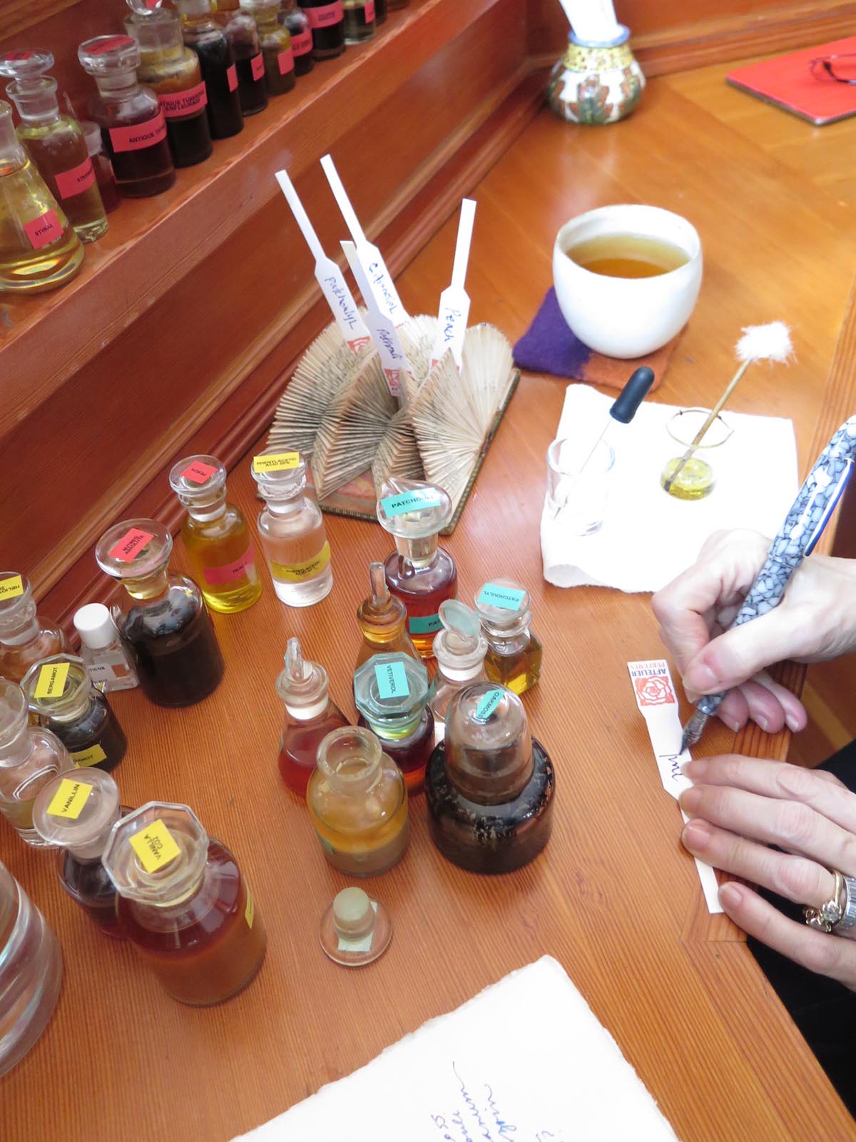 Mandy formulating a custom perfume