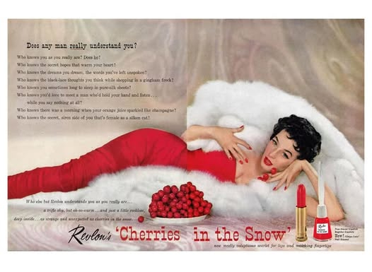 oficiální reklama Revlon Cherries in the Snow z jejich Facebook účtu
