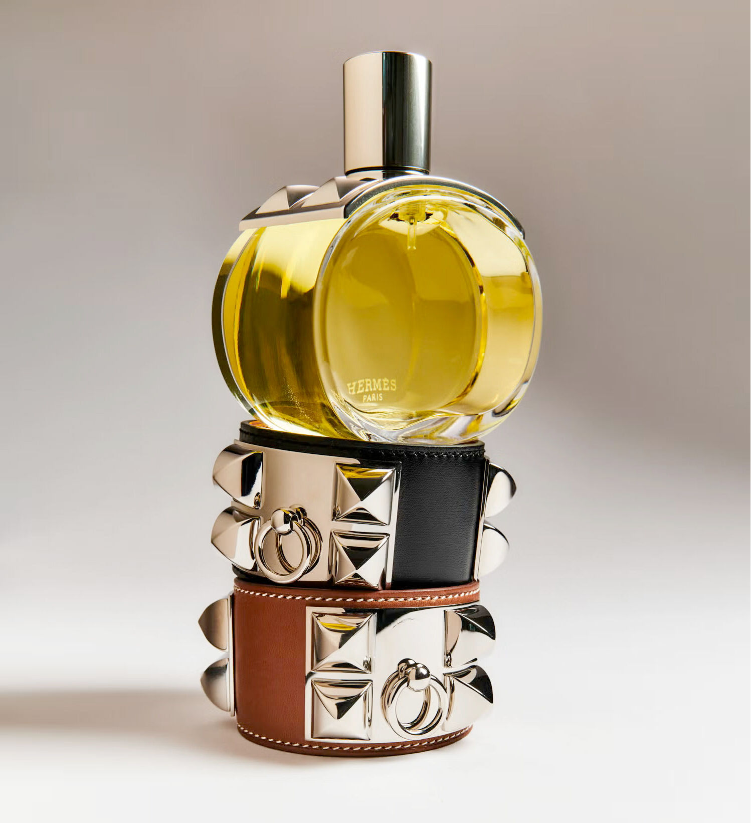 Hermes Barenia and leather bracelets of the brand with collier de chien motif