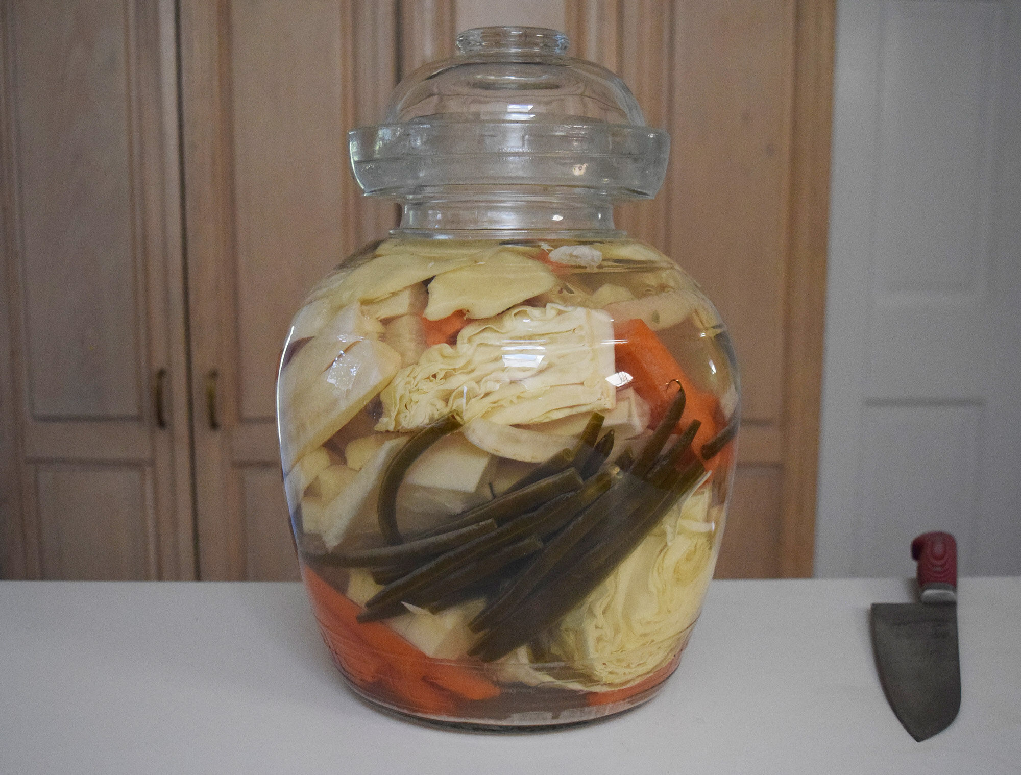 Finished Chinese pickles after a few weeks.