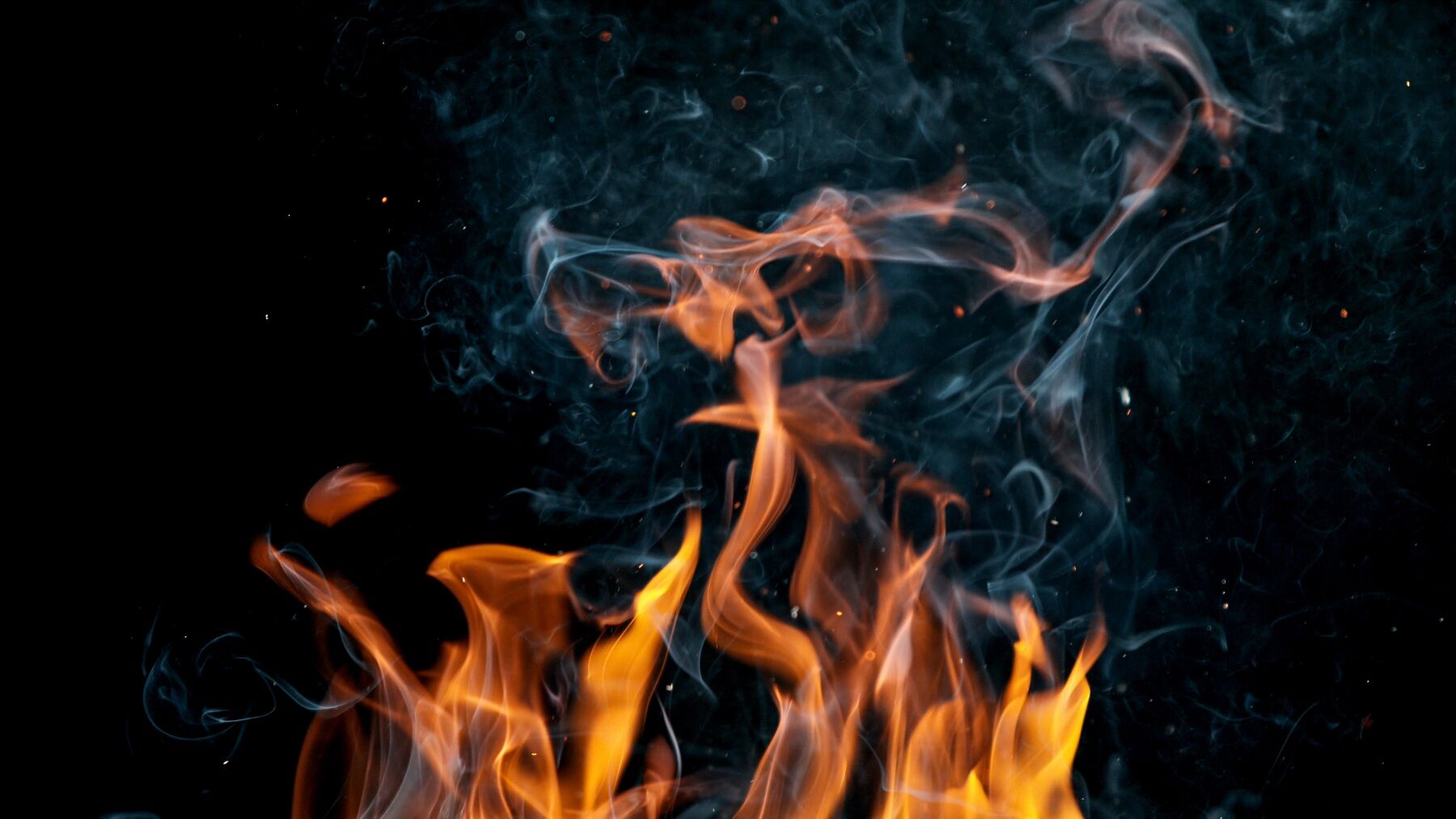 Flames and smoke