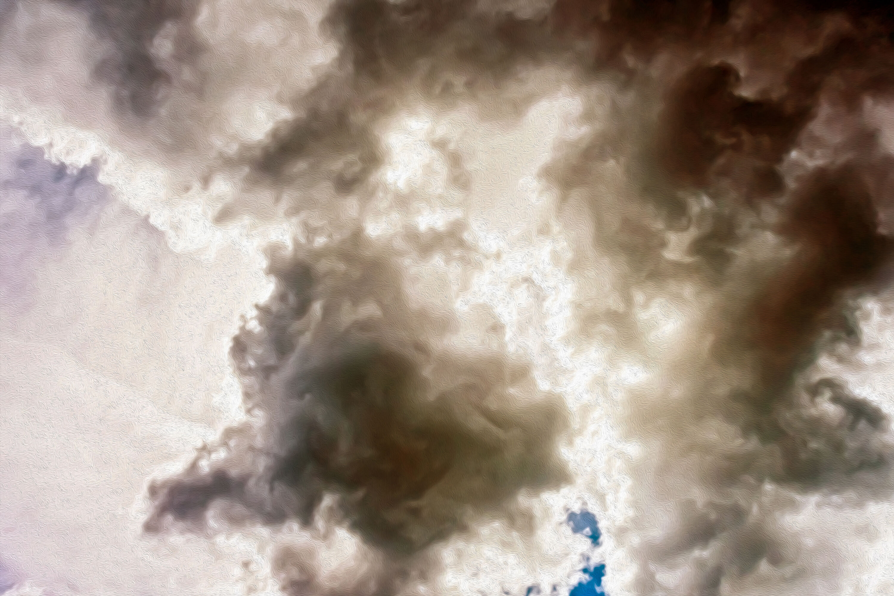 oil painting style dark clouds with light going through