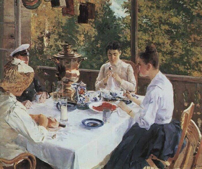 Konstantin Korovin „U čajového stolu“ (1888)