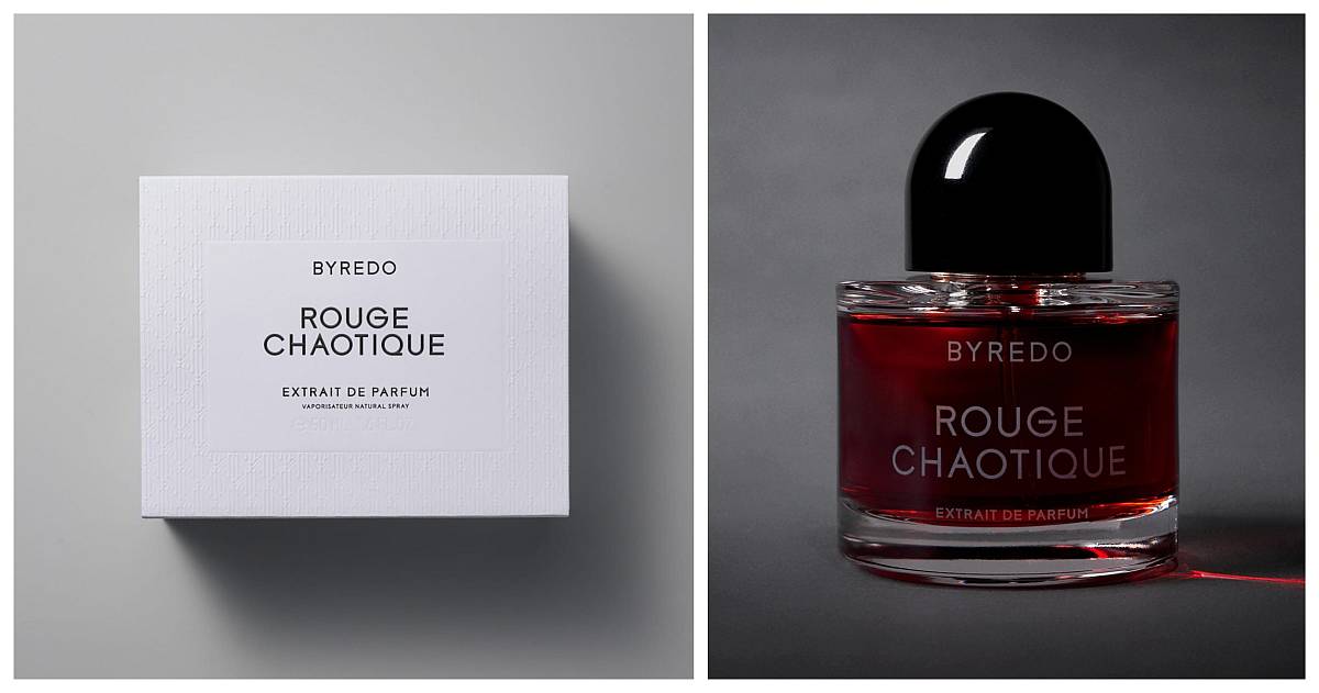 Byredo's Rouge Chaotique flacon and box