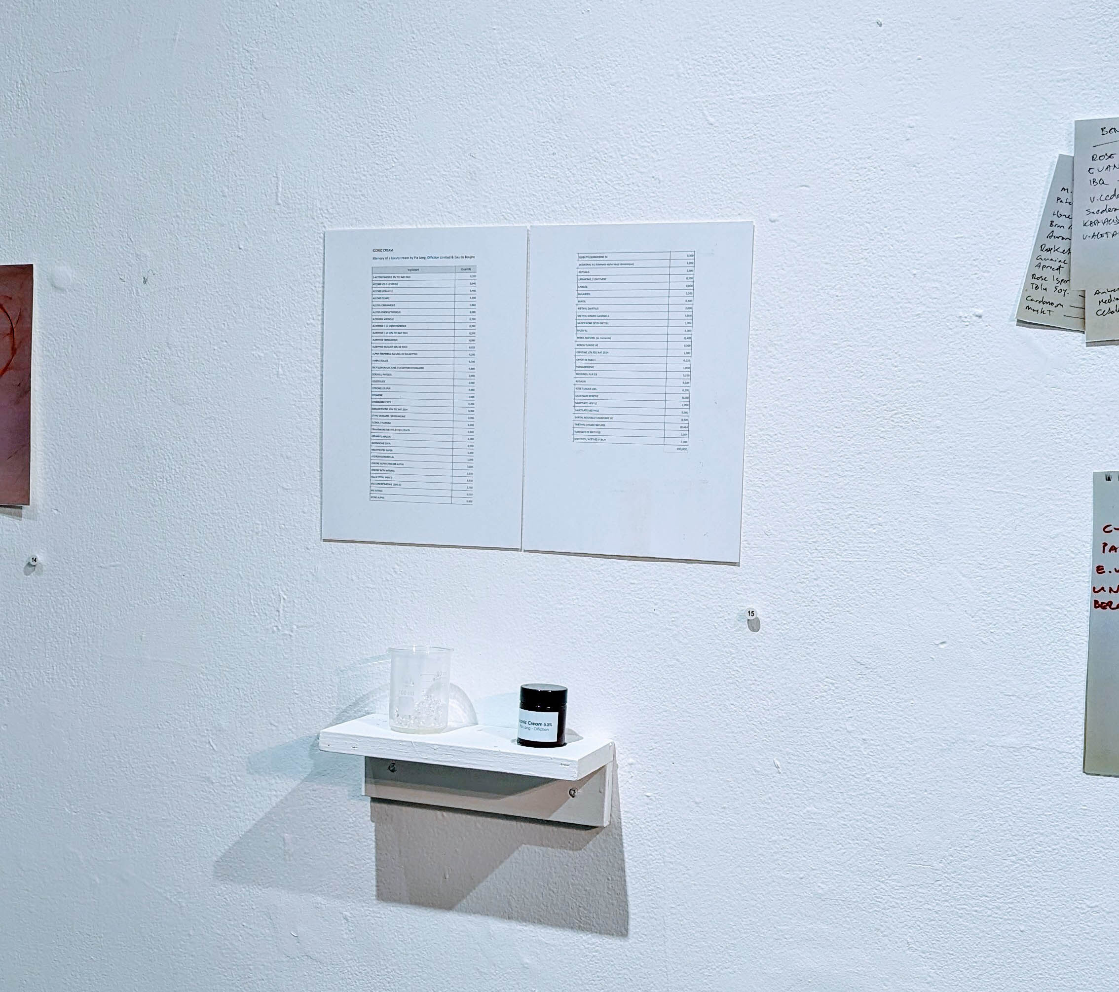 Perfume forumla by Pia Long from the Unveiling the Essence exhibit.