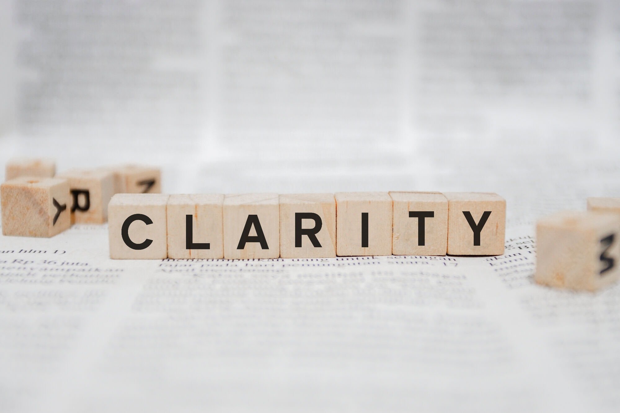 Clarity spelled in blocks