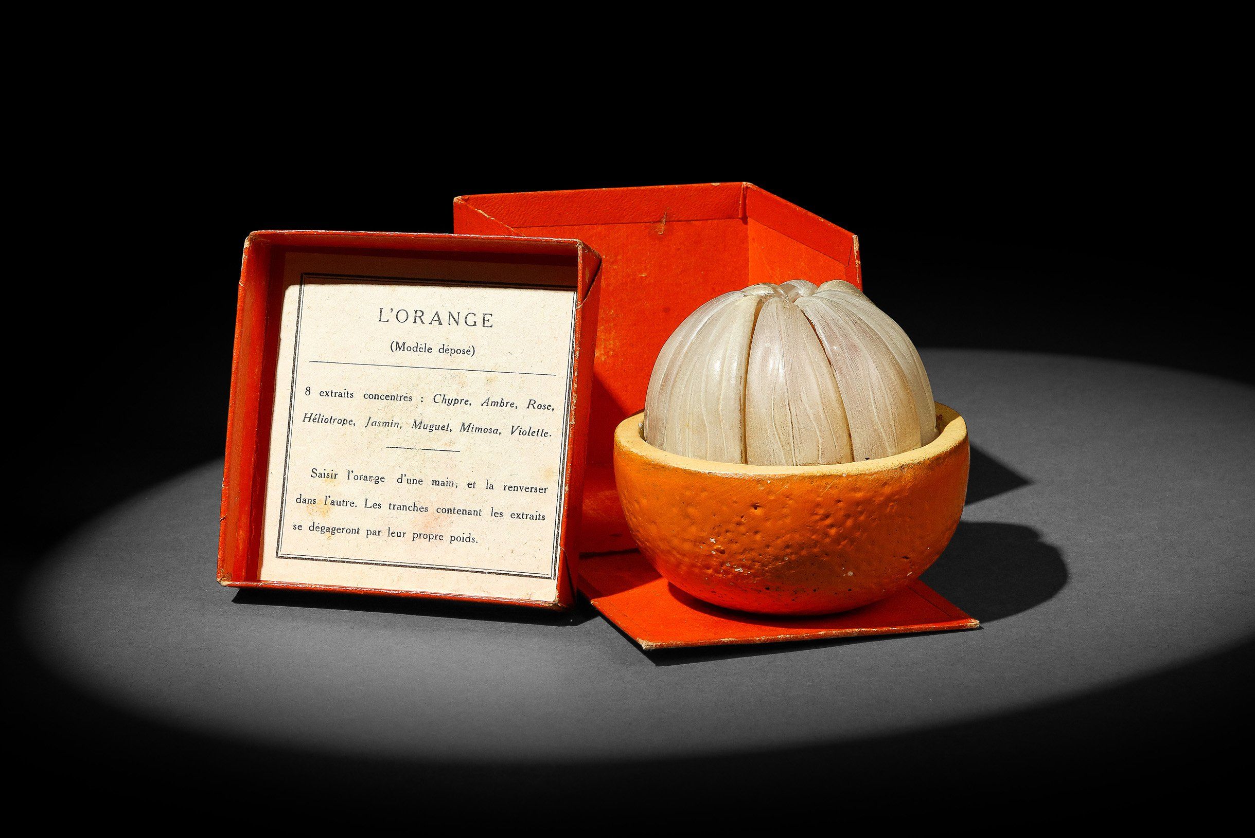 Orange slices perfume bottle.