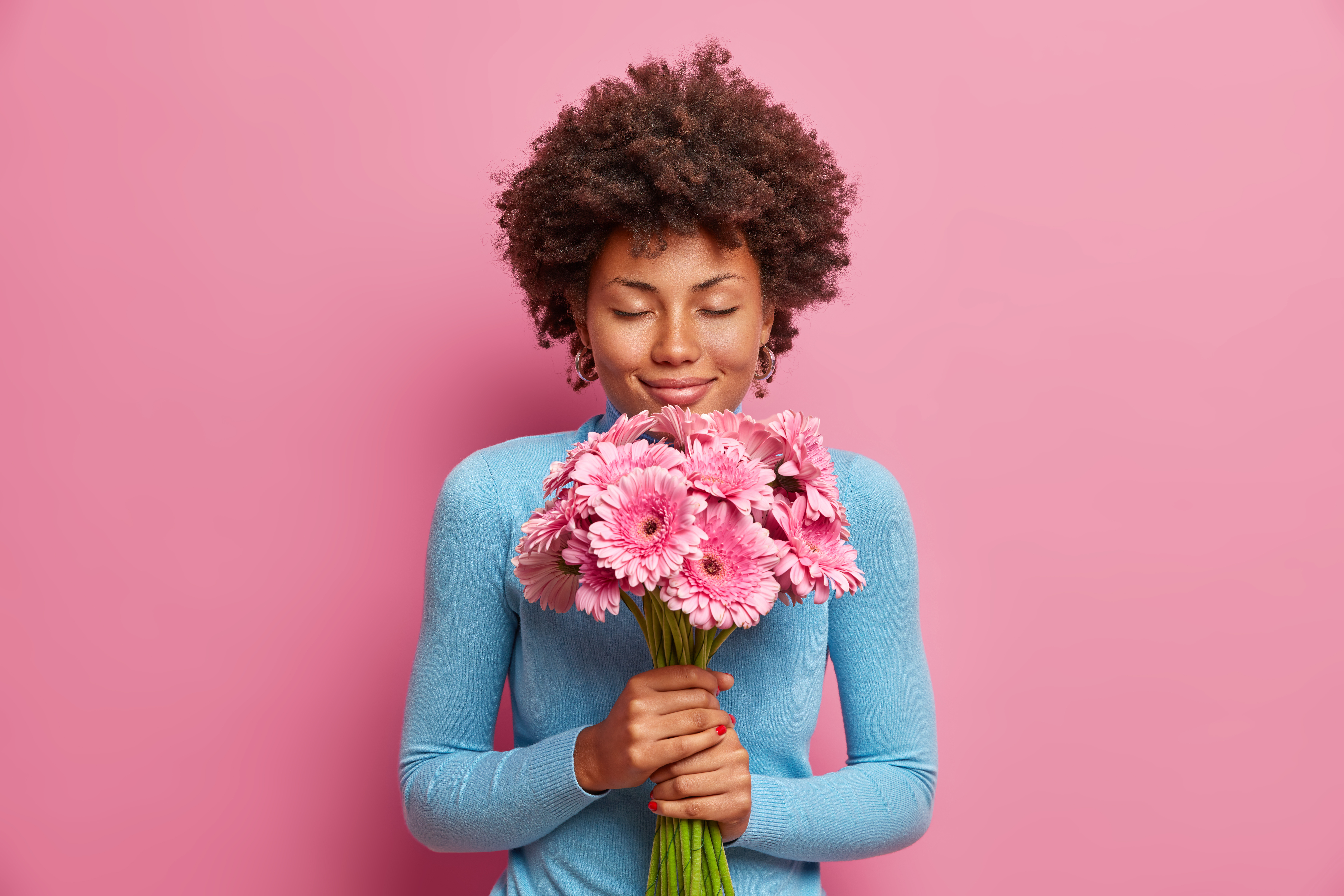 Girl smelling
