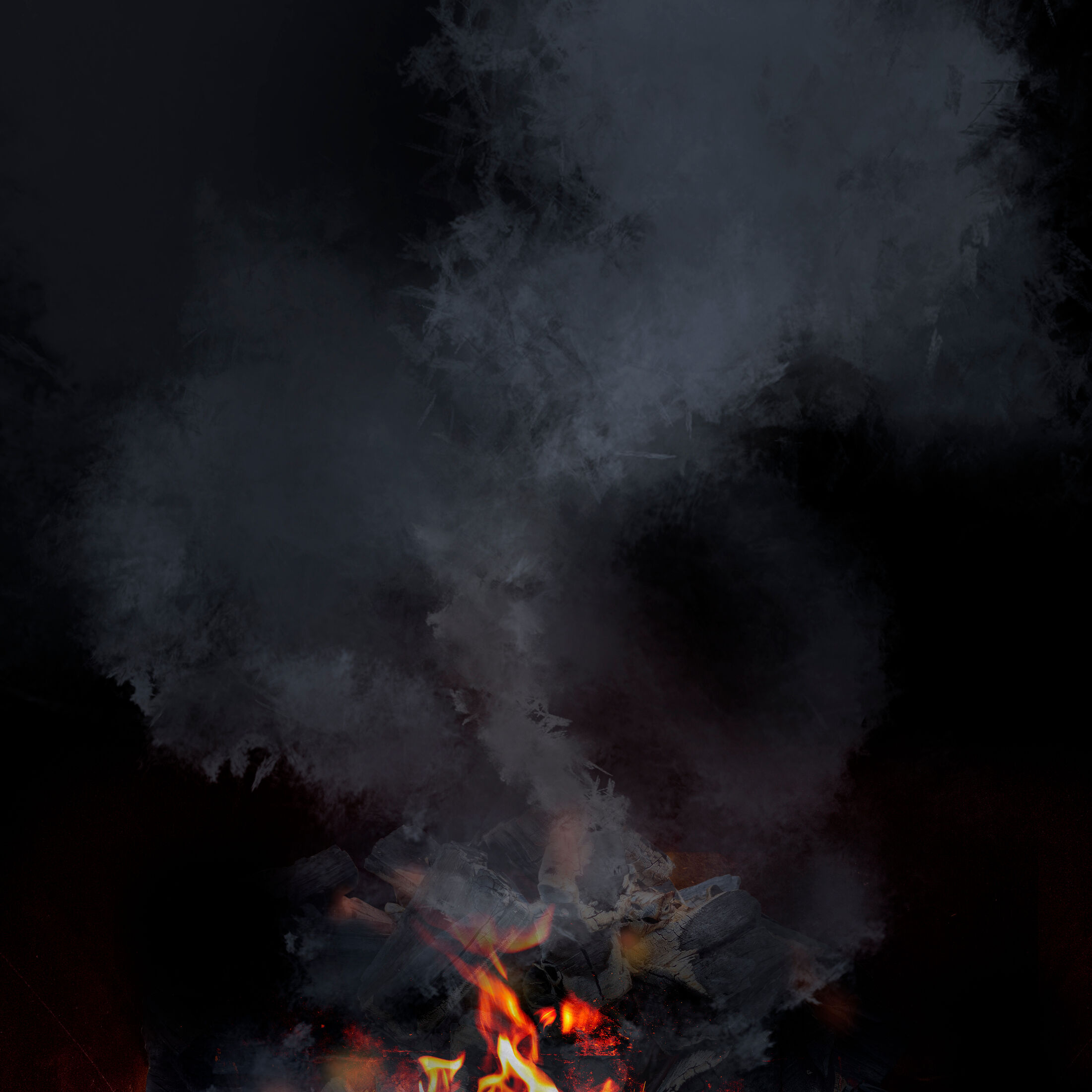 Kouř z hořícího dřeva