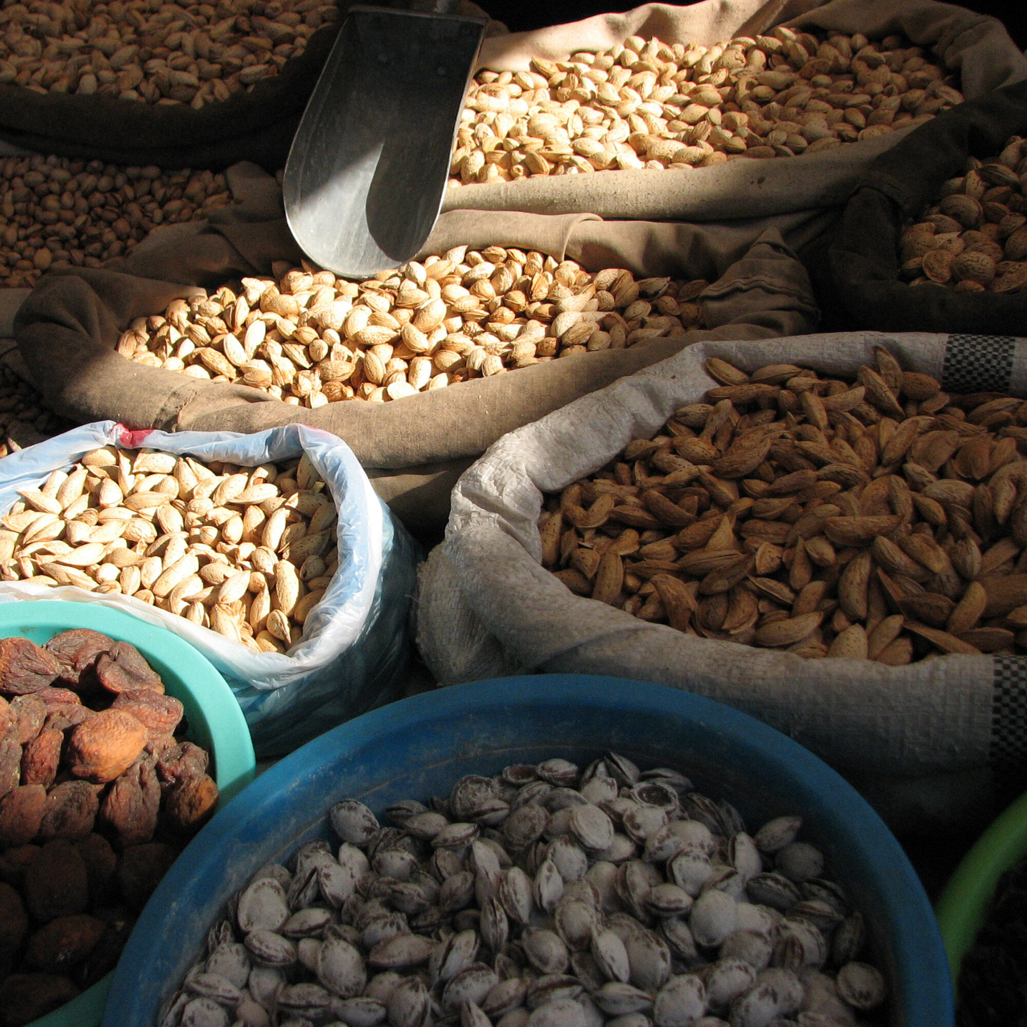 nuts in bags from Middle Eastern market