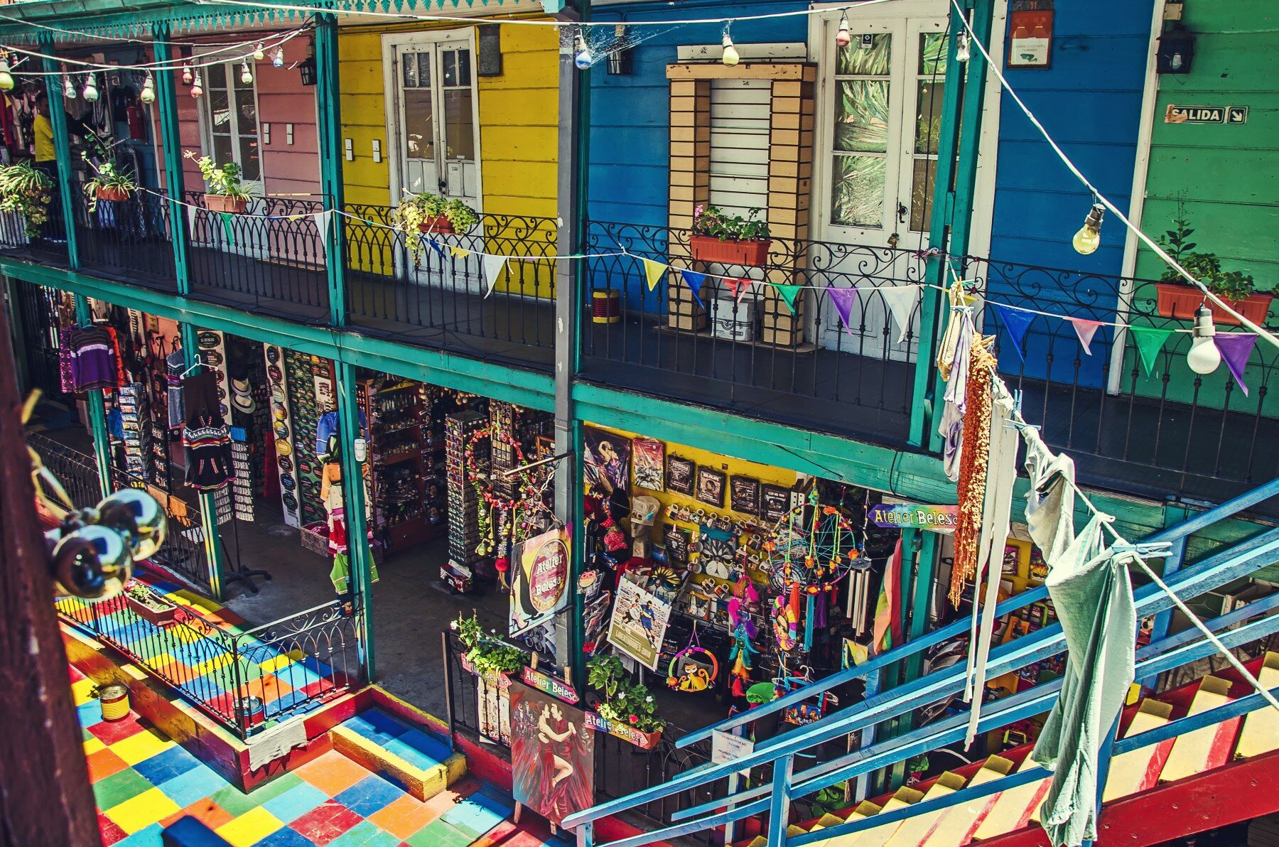 Colourful wooden buildings in Buenos Aires