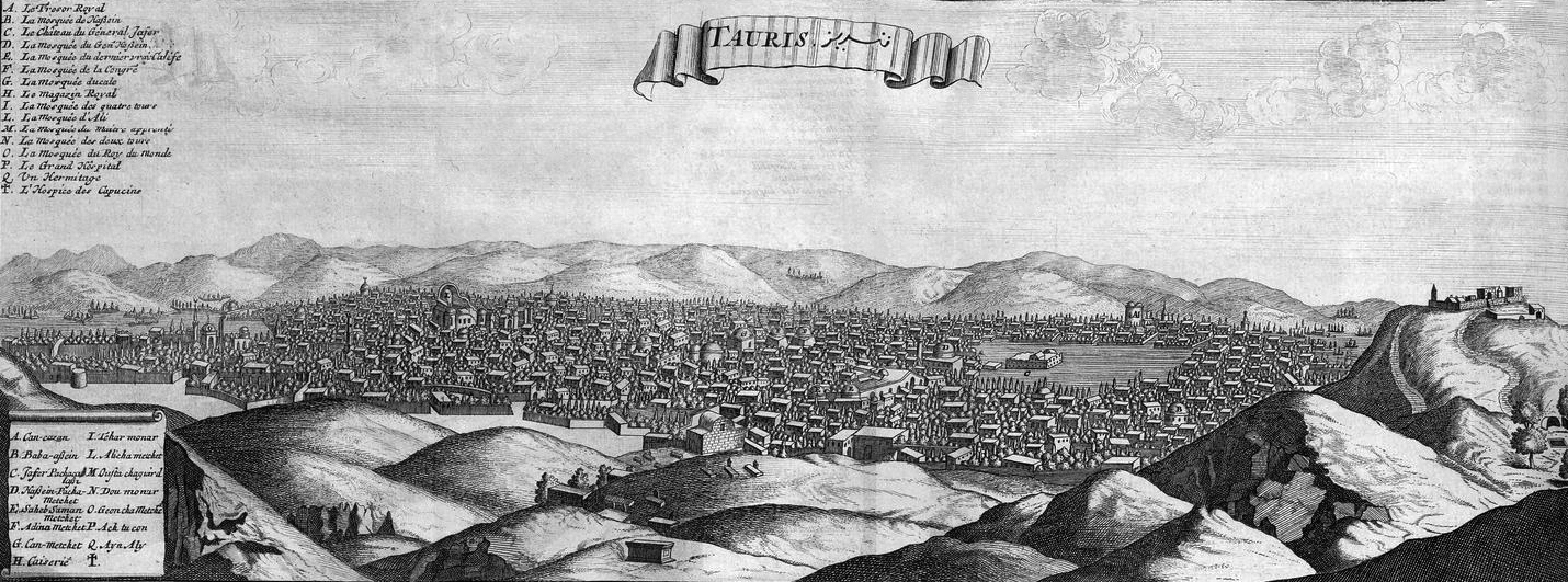 tabriz sketched by Jean Chardin, 1673
