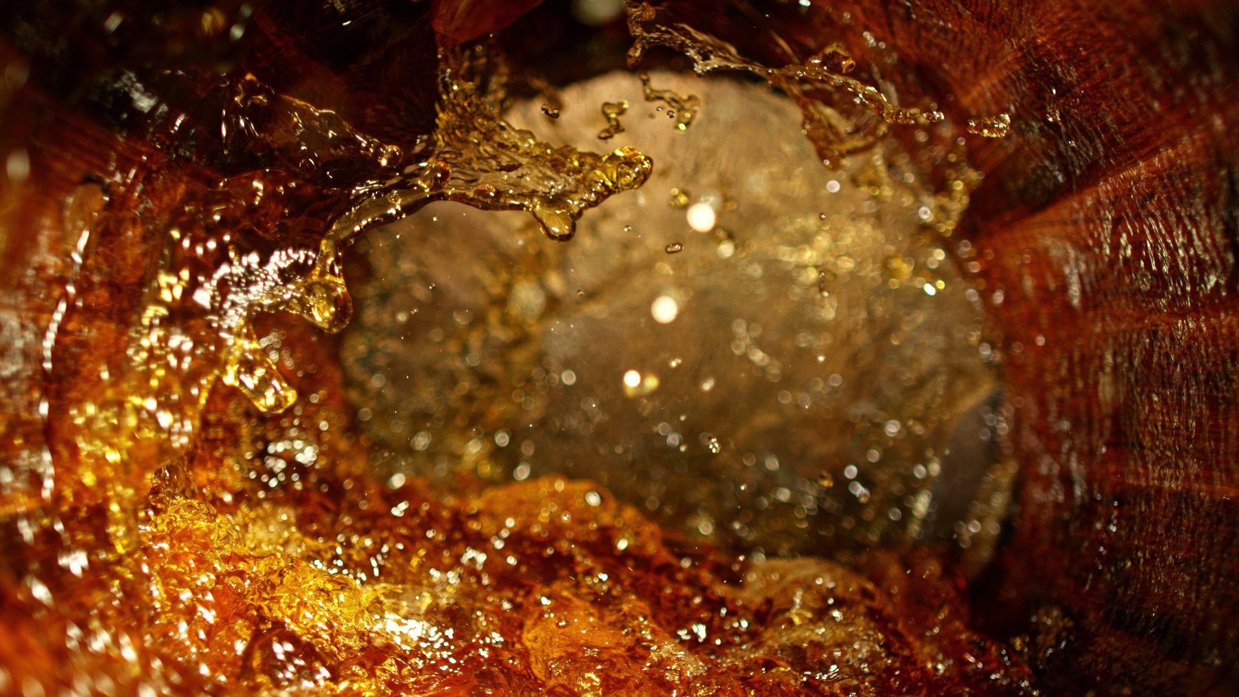 Whisky sloshing inside a barrel