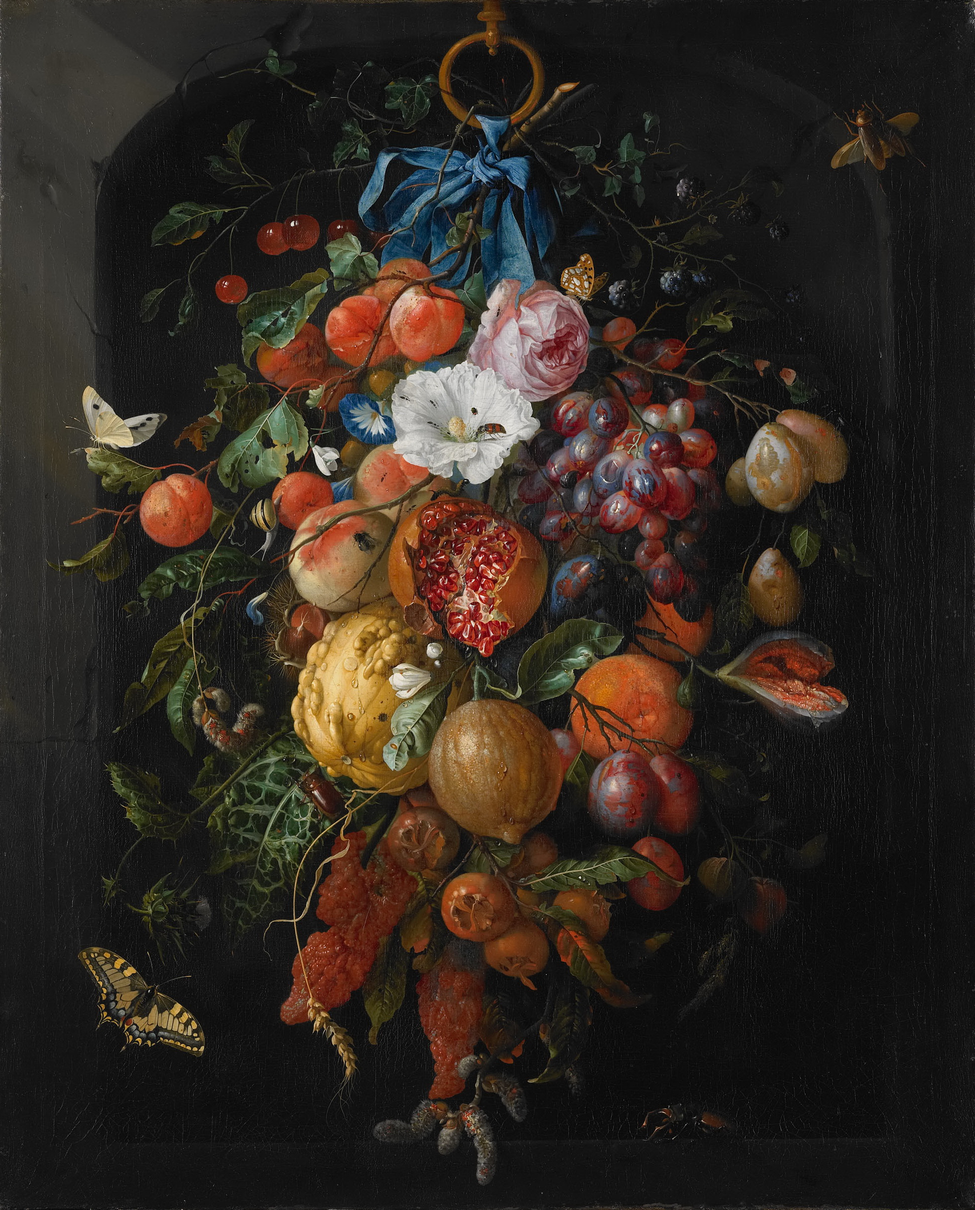 Garland of Fruits and Flowers by Jan Davidsz de Heem, between 1660 and 1670.