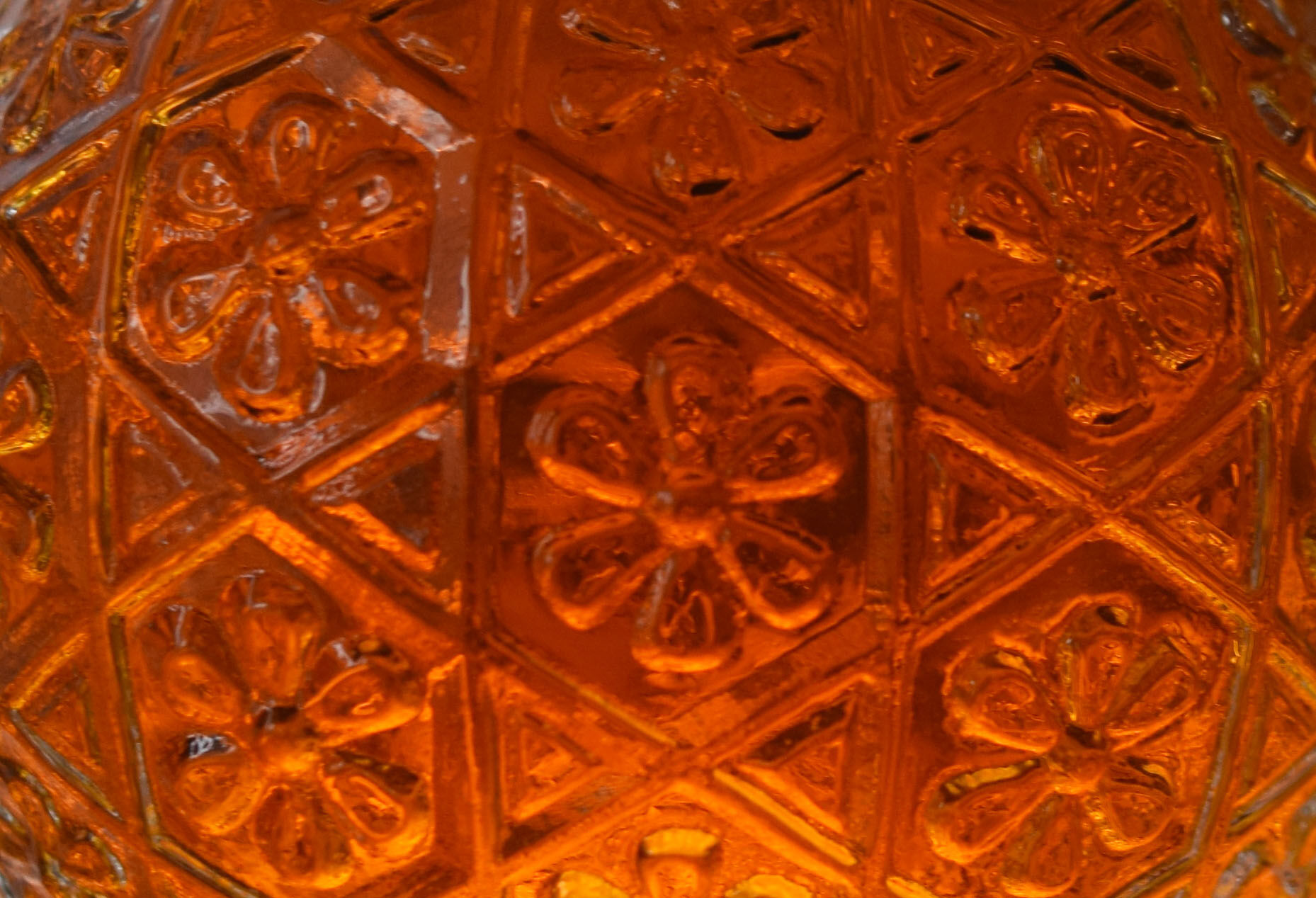 Bottle glass up close.