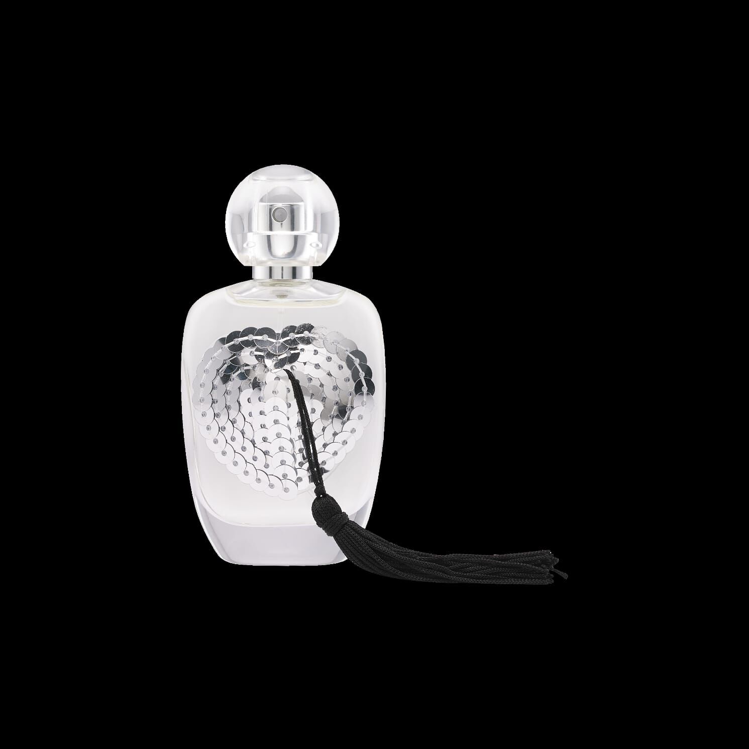 Sparkles perfume on a black background