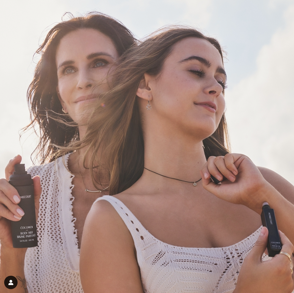 Cocomoi ad image Cortney Cox and daughter Coco