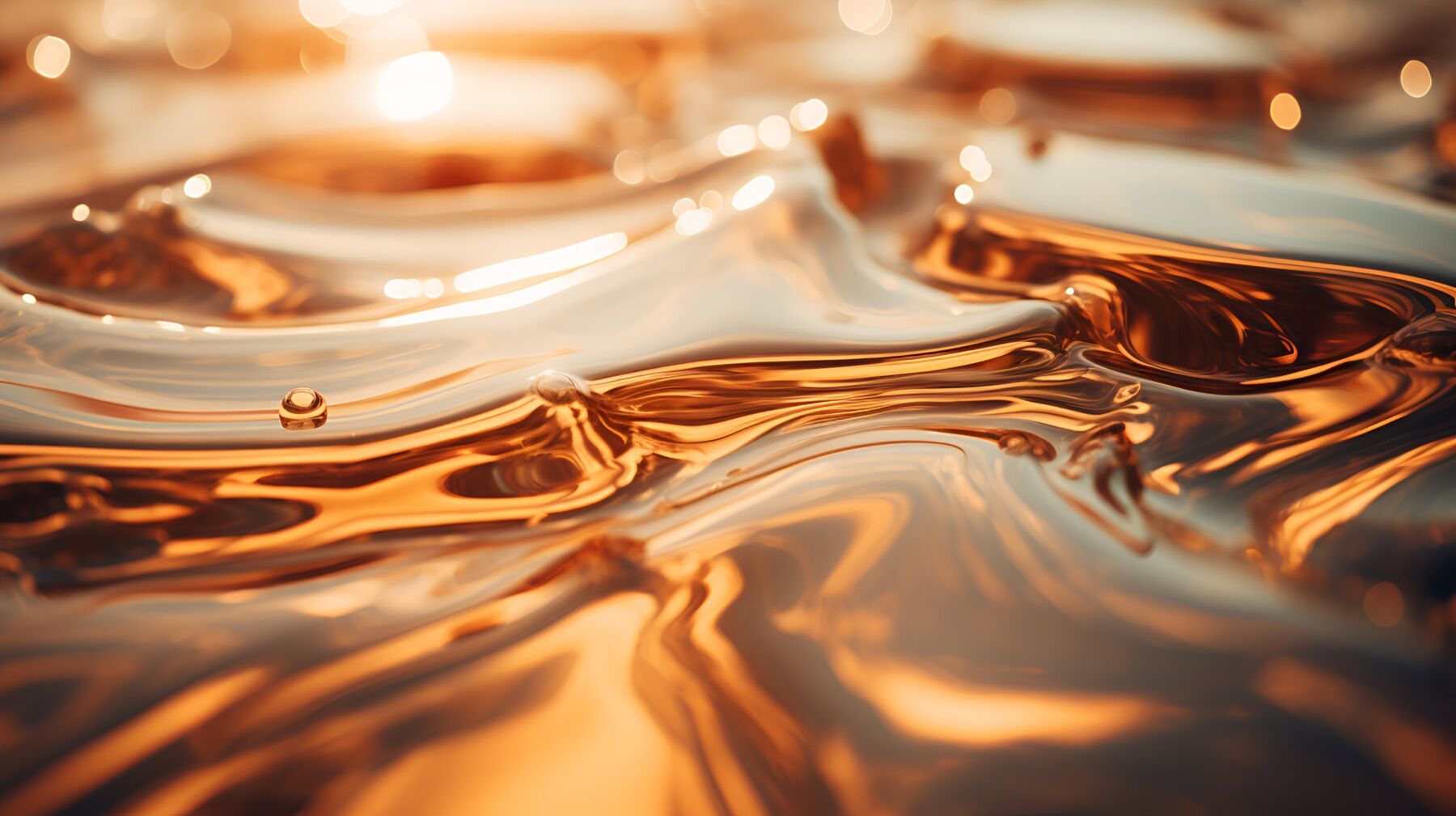 Golden liquid swirling