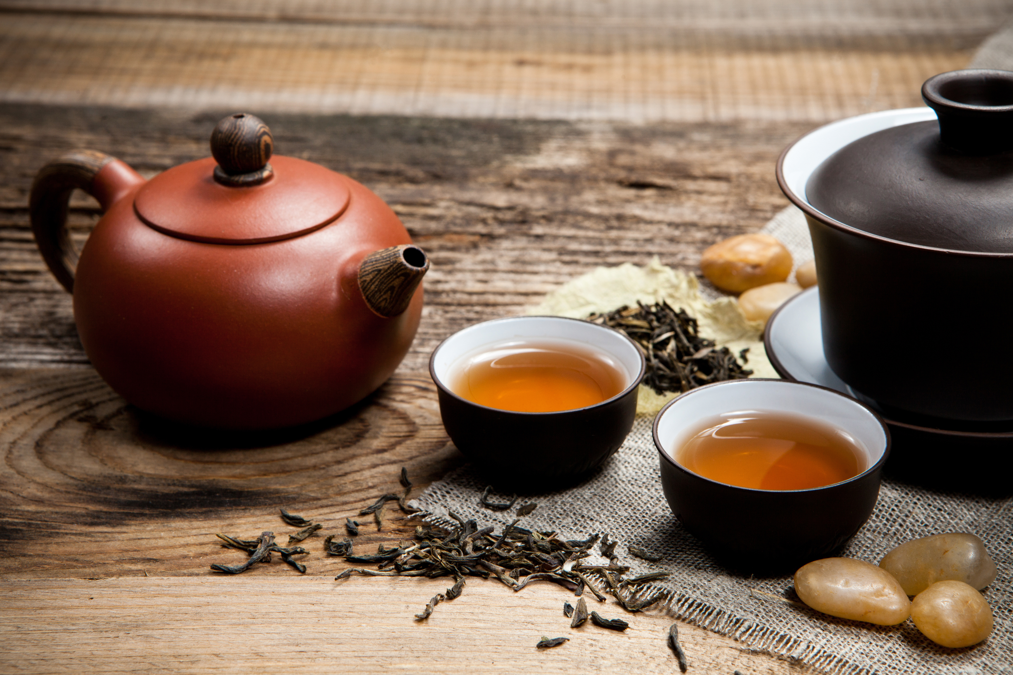 tea ceremony serving in china cups