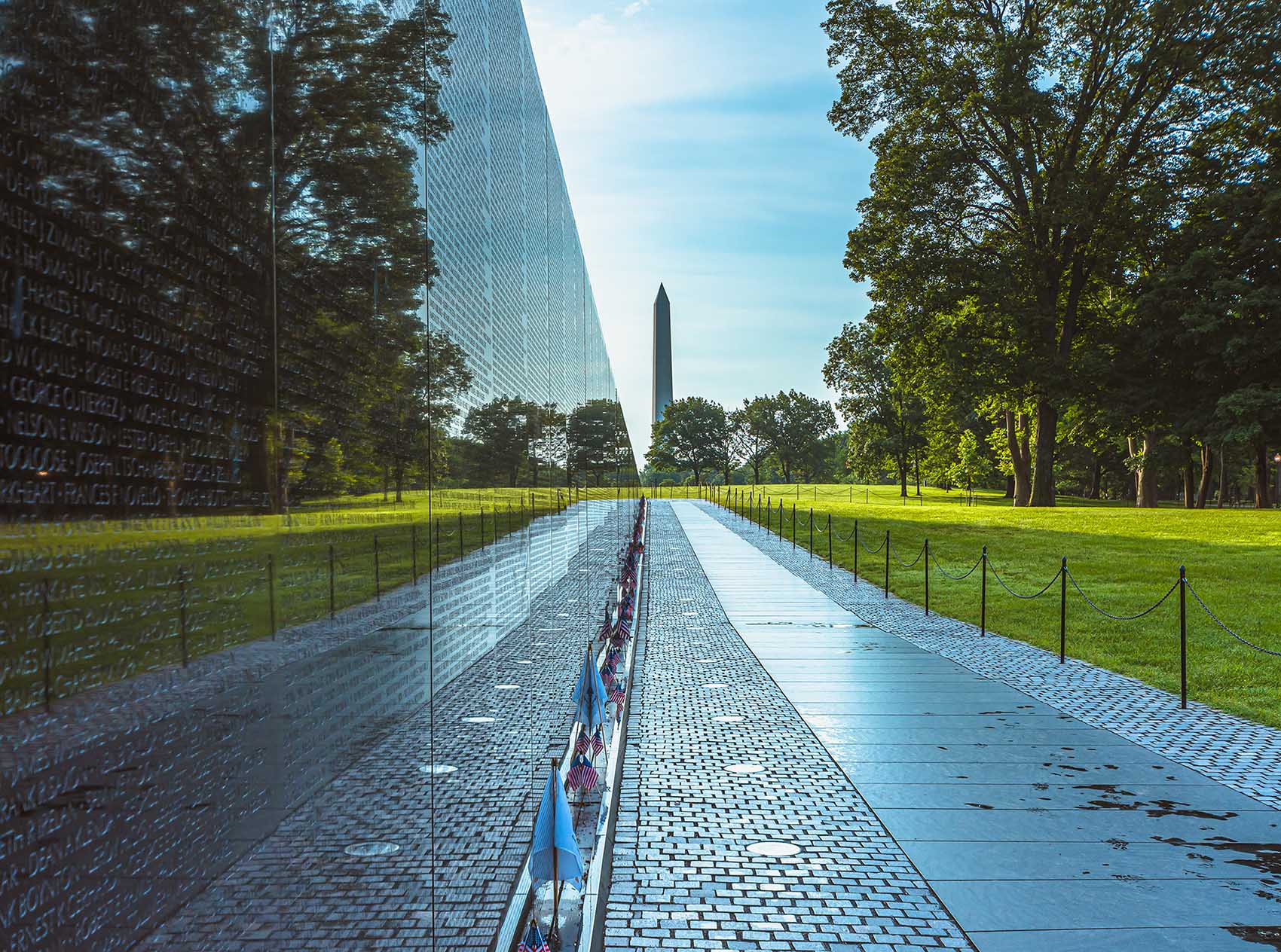 The Vietnam Memorial Wall in Washington DC.