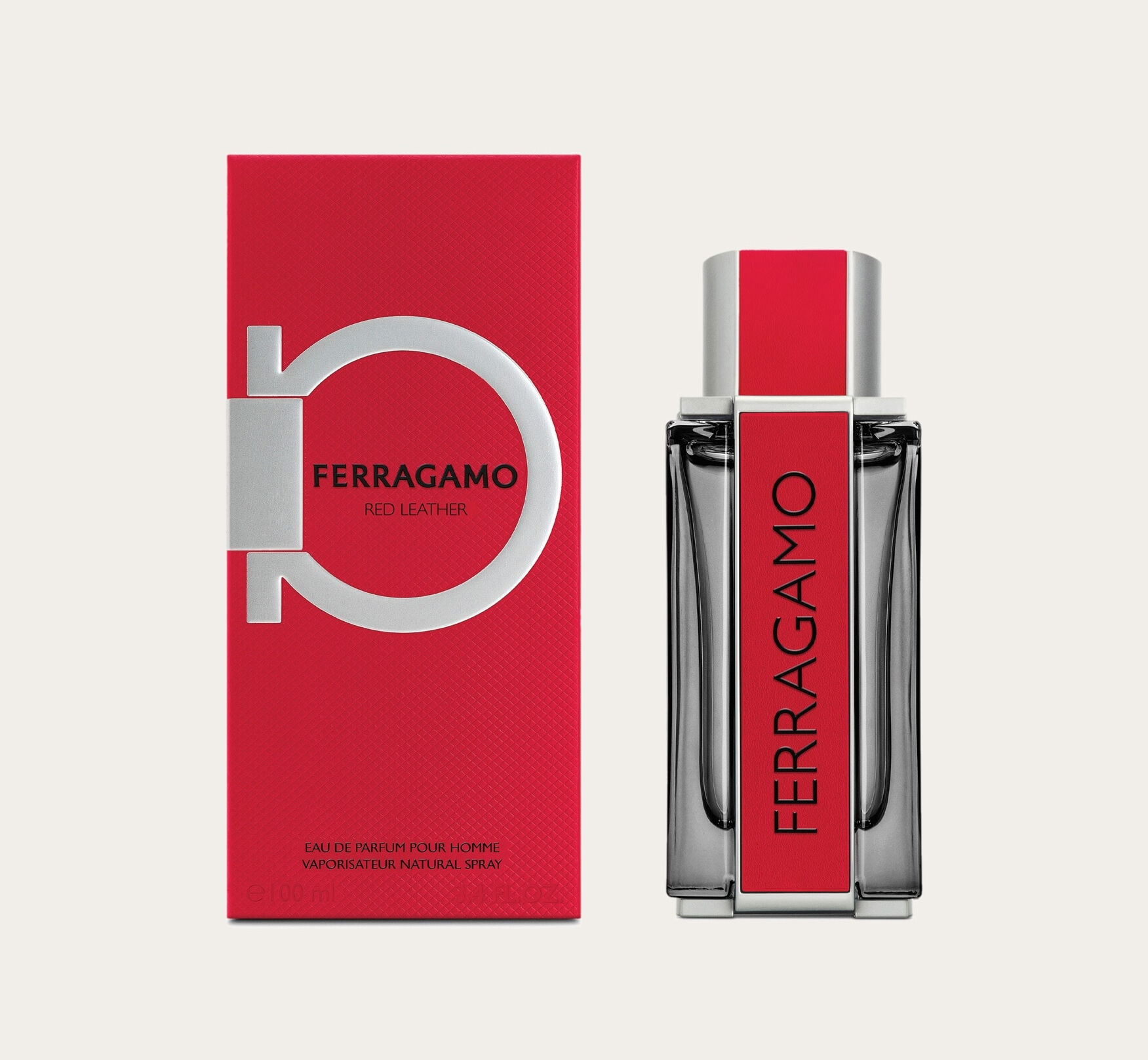 Ferragamo Red Leather flacon and box