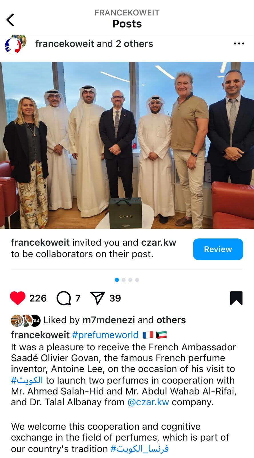 czar french embassy kuwait