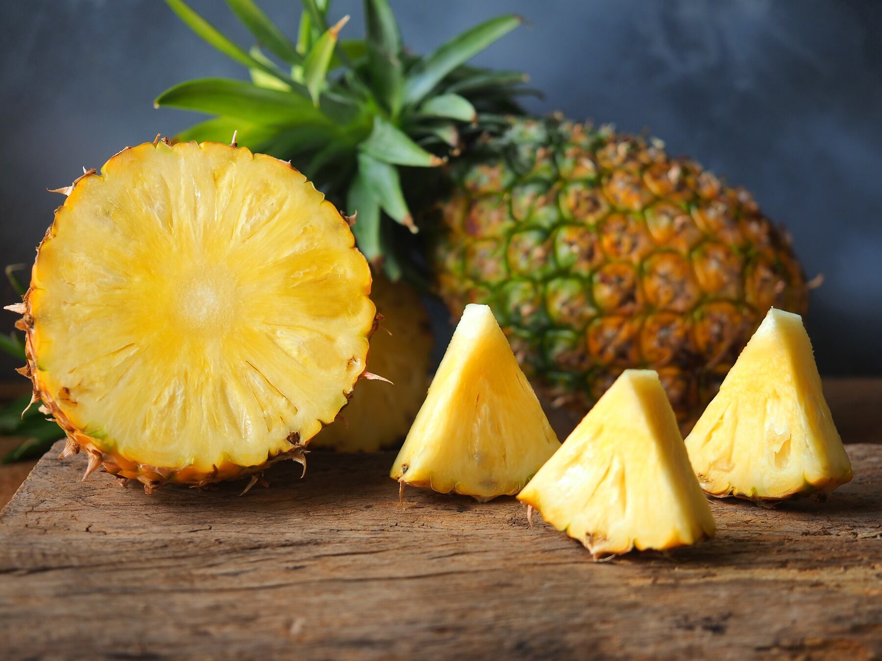 Pineapple against a dark background