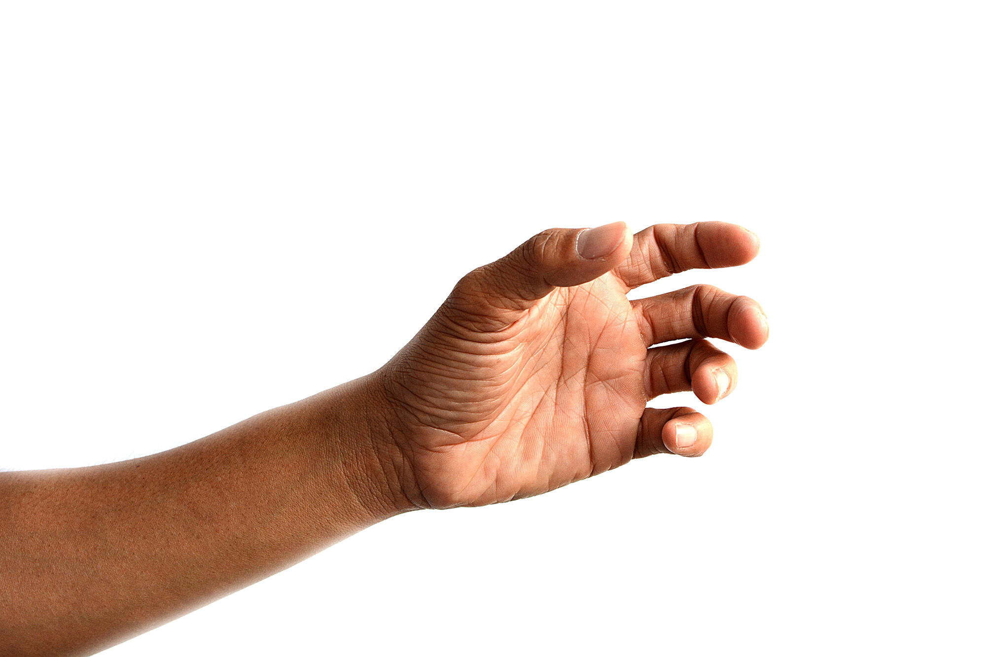 Arm reaching across the table.