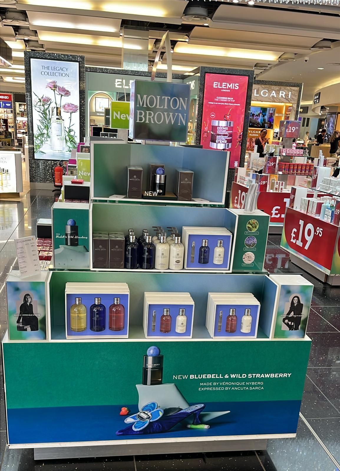 Molton Brown Bluebell and Wild Strawberry popup at Heathrow airport