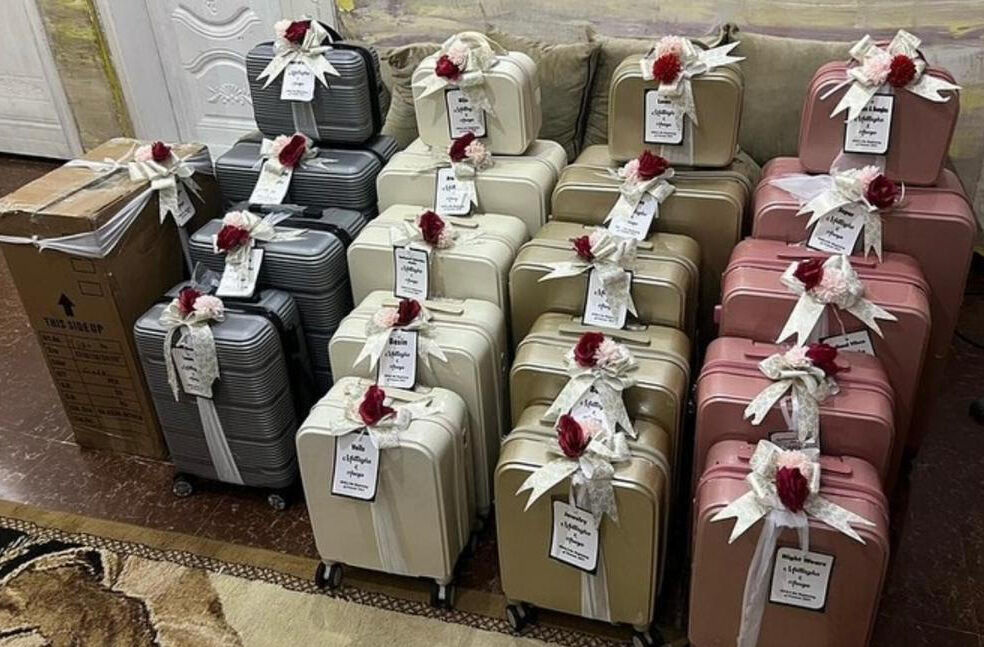 Luggage with presents for the "Kayan lefe" tradition