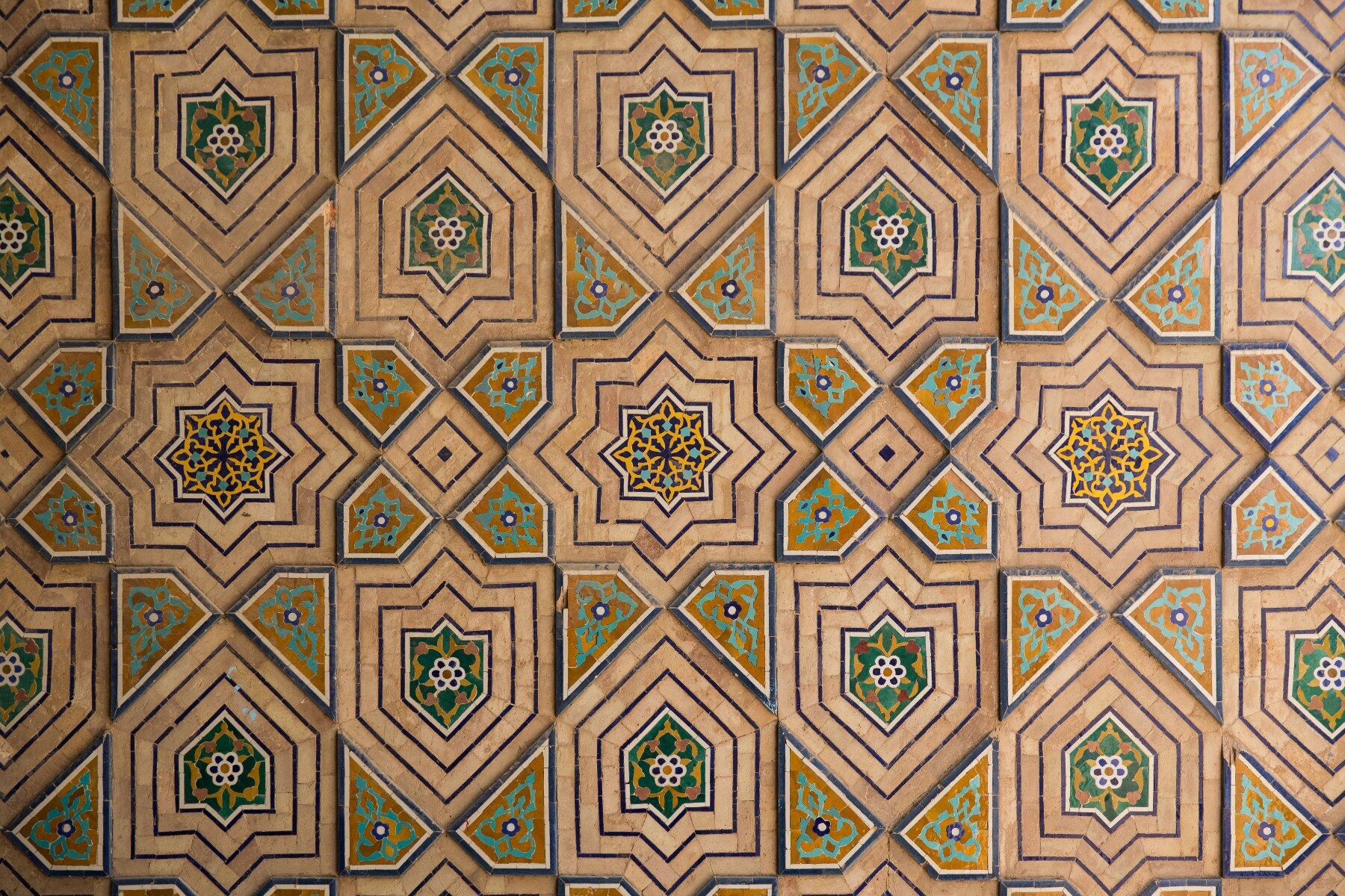 Pleasing blue and cream coloured Tiles from Nishapur