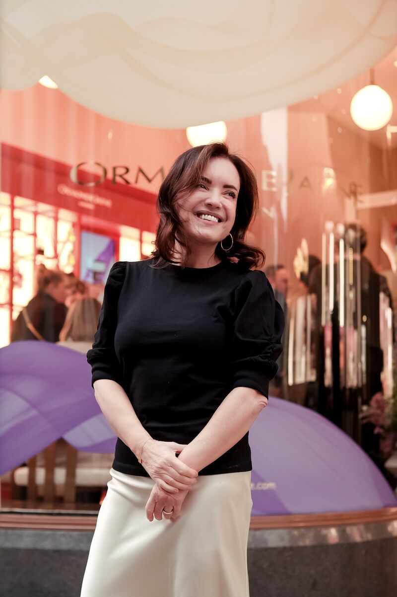 Ormonde Jayne founder, Linda Pilkington, outside the new store