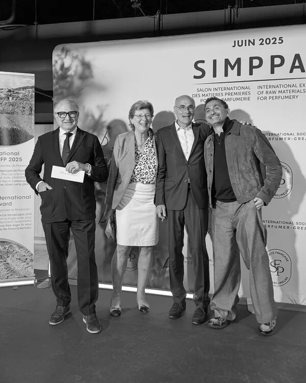 Patricia de Nicolai june 2025 receiving award for contribution to perfumery