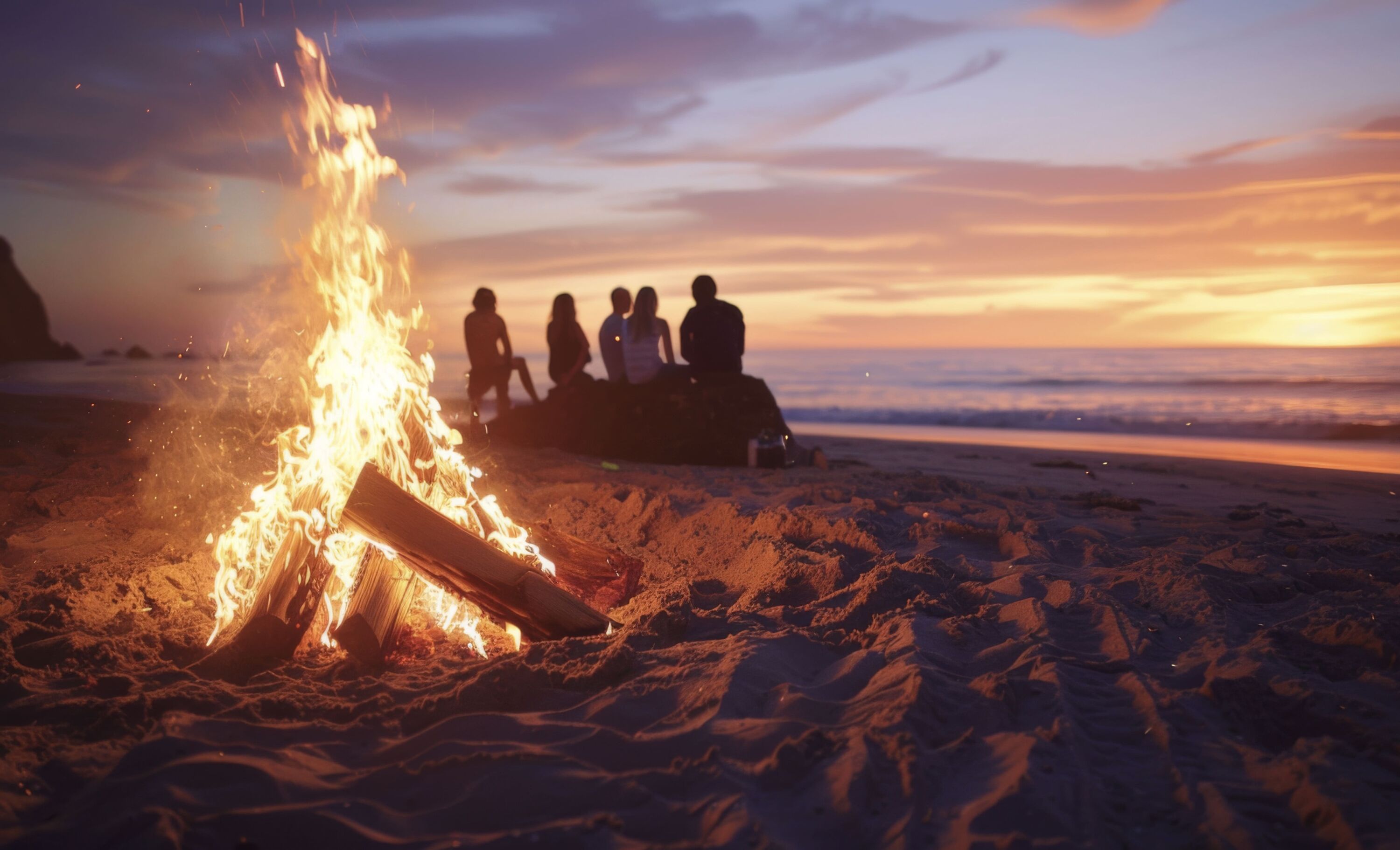 Fire on the beach