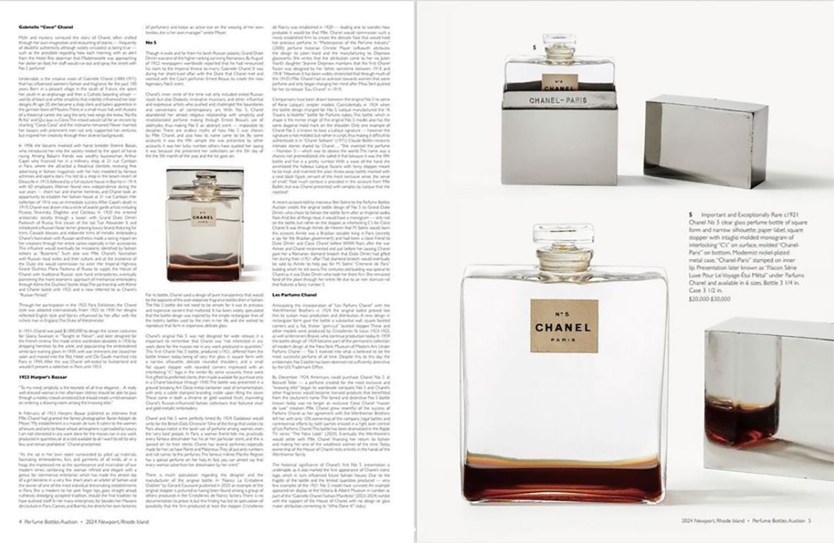 Catalog for Chanel No 5 flask.