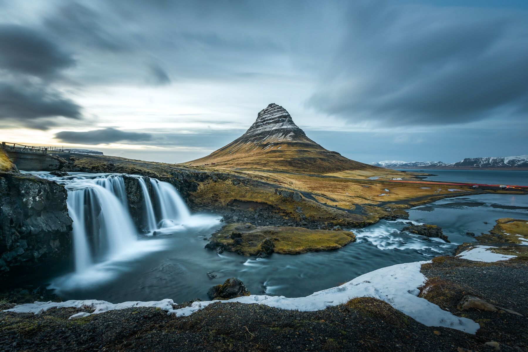 Kirkjufjell Mountain in Iceland shown against a dramatic skyline