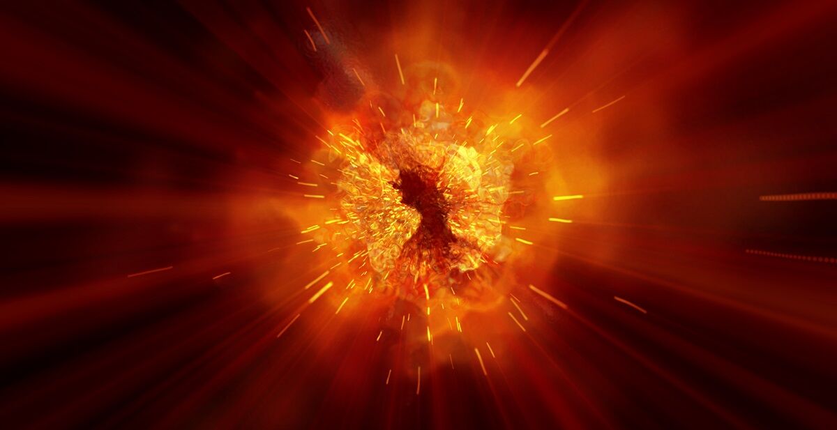 fiery explosion