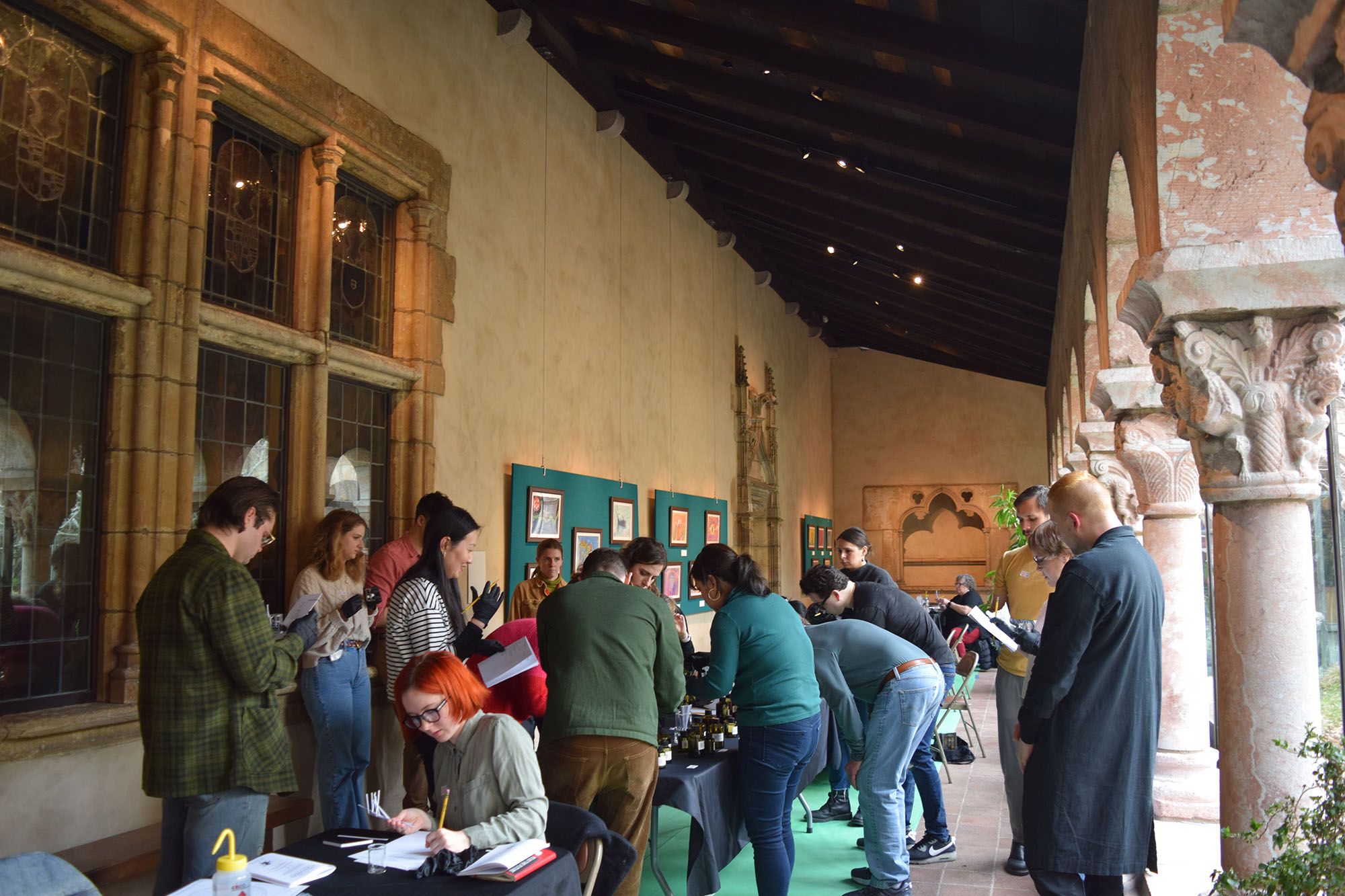 Students at the perfumery course at the Cloisters