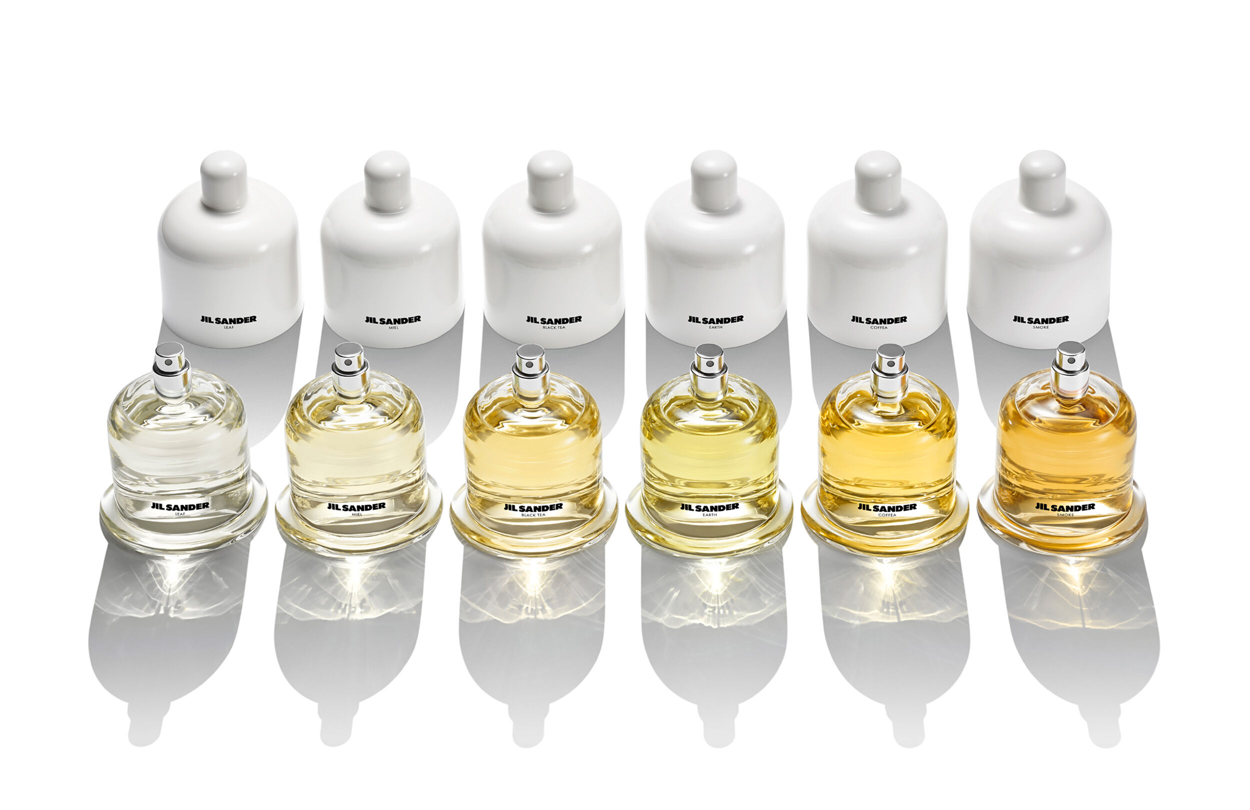 Jil Sander OLFACTORY SERIES 1 : Black Tea, Coffea, Earth, Leaf, Miel et  Smoke ~ Nouveaux Parfums